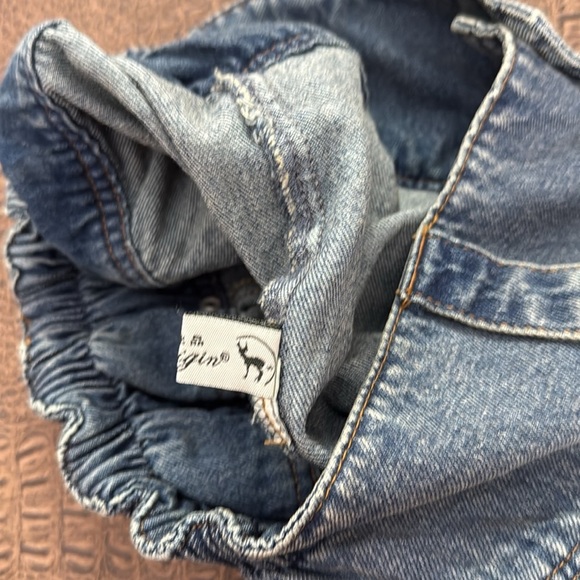 Monthorigin High Rise Wide Leg Jeans Button Front Raw Hem Boho Y2K 28x28 - Picture 14 of 14